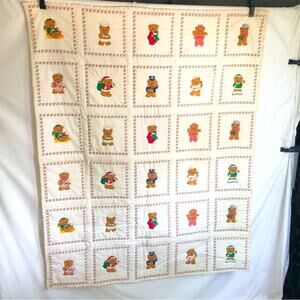 Vintage Teddy Bear Handmade Quilt